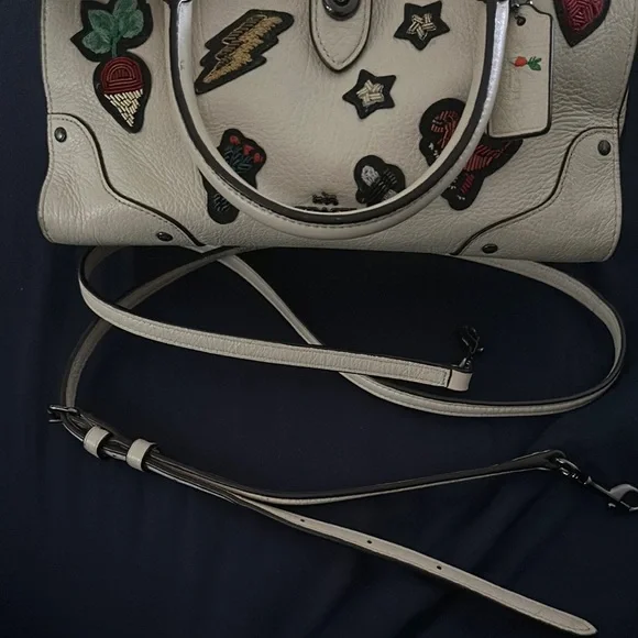 Coach Y2K Mercer Off-White Satchel with Playful Patches. Very Rare EUC - Picture 9 of 10